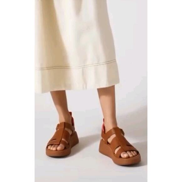 FitFlop GEN-FF Fisherman Leather Women's Rare Tan All Brown Sandals Size 9
